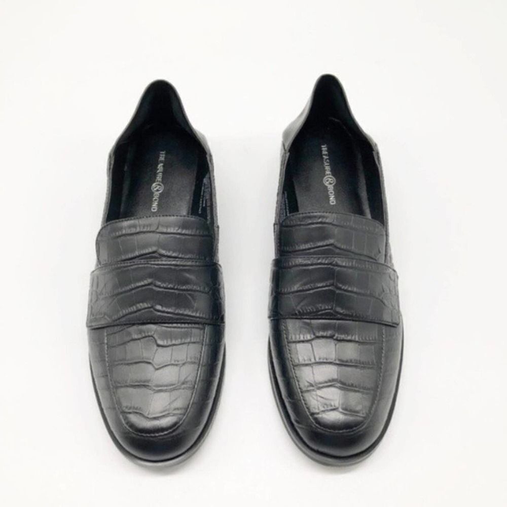 TREASURE & BOND Nox Collapsible Black Croc Loafer - Picture 3 of 7